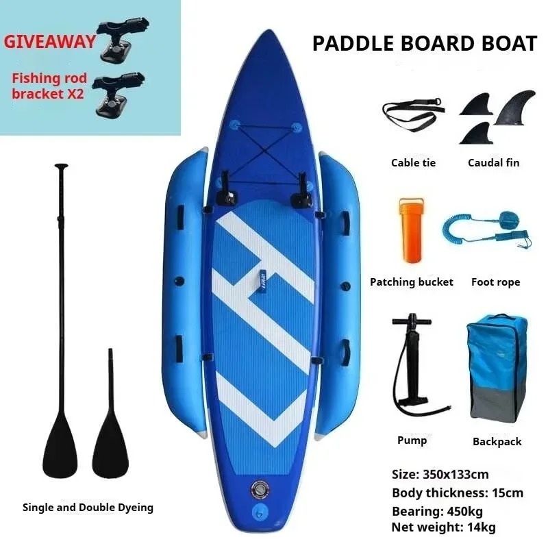 Fishing Kayak Rod Holder - インフレータブルSUPカヤックフィッシングボード、二層式転倒防止設計、EVAデッキ＆折りたたみ式ロッドホルダー、屋外ルアーフィッシング用