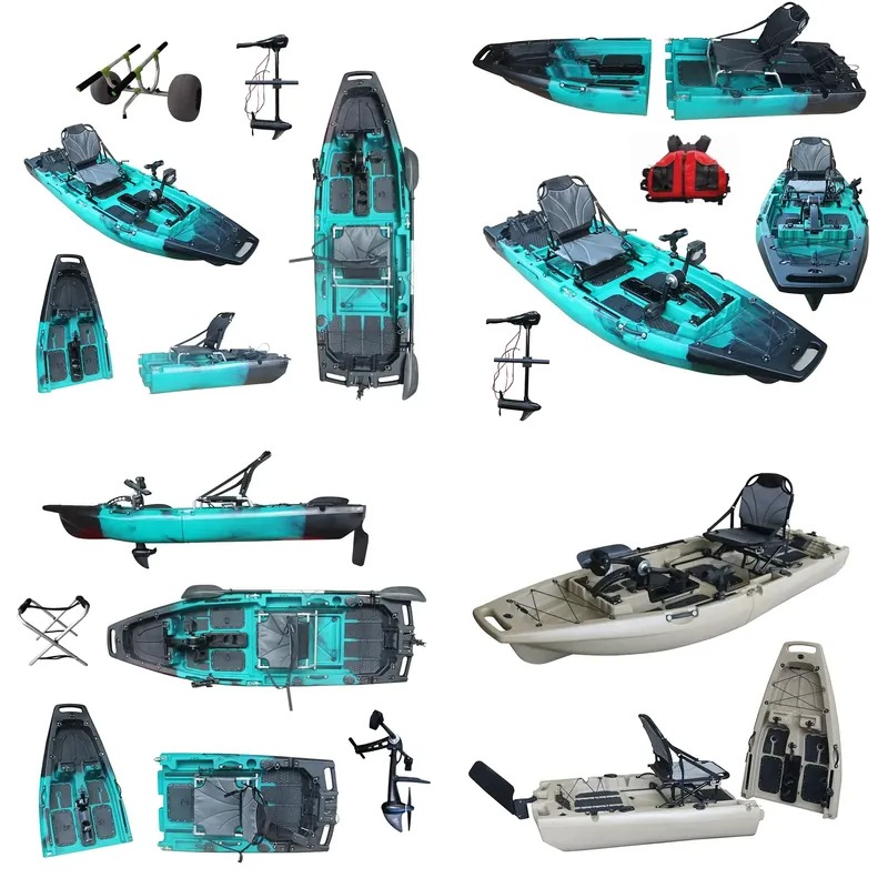 Fishing Kayak Sit On Top - 人気の1人乗りHDPE/PEシットオントップ電動シーカヌーフィッシングカヤックボートアクセサリー電動モーターパドル価格シート