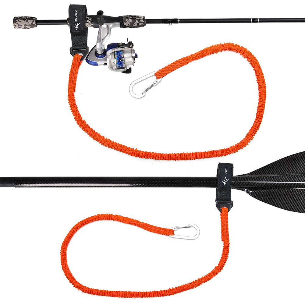 Fishing Kayak Paddle Leash - 4 個のカヤックロッドリーシュ伸縮性カヤックパドルストラップ、カラビナ付きカヤック用コイル状ストラップ、釣りアクセサリー用