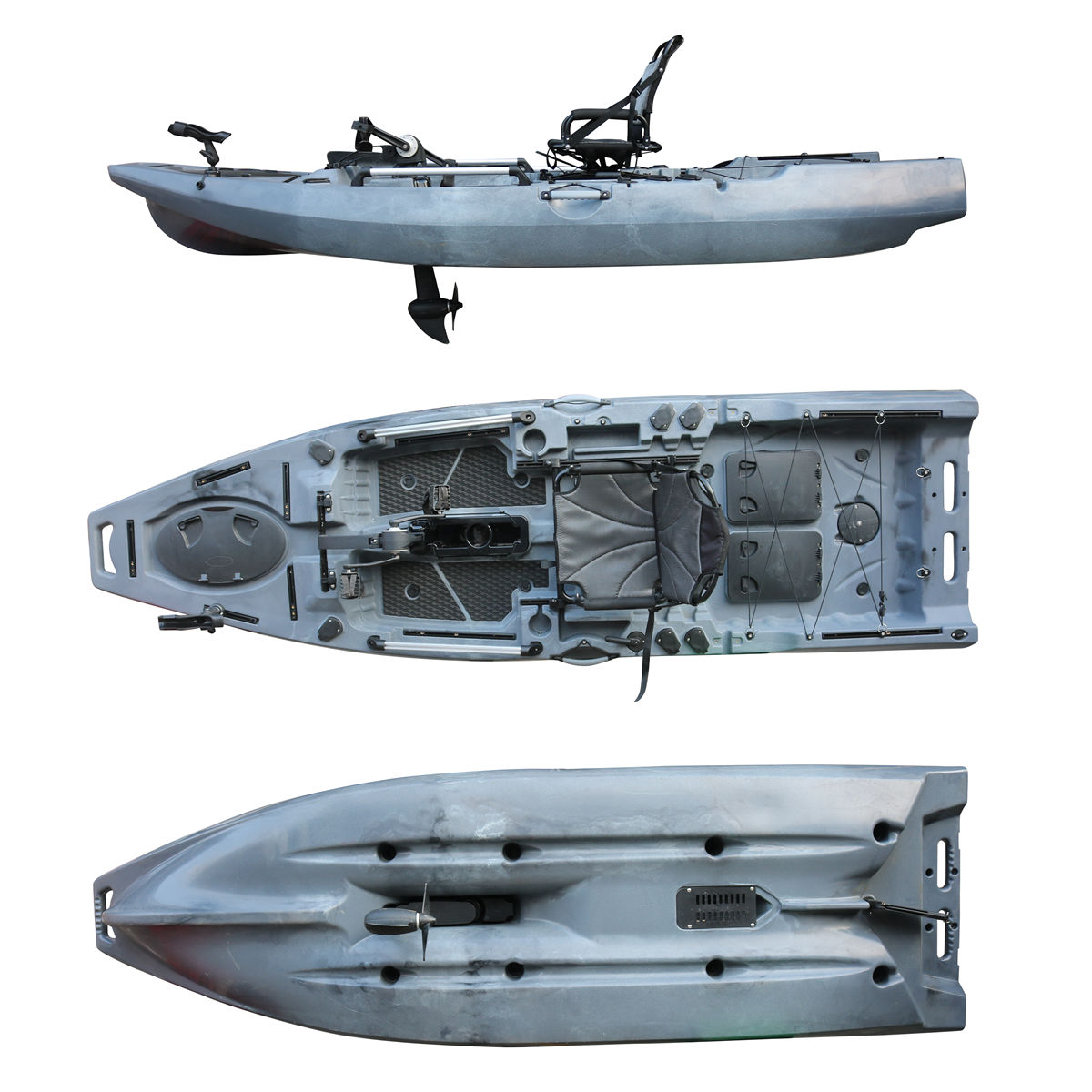 Fishing Kayak Sit On Top - バイキング2026 1人乗りフィッシングカヤック ペダル駆動 電動モーター 折りたたみ式 シットオントップ