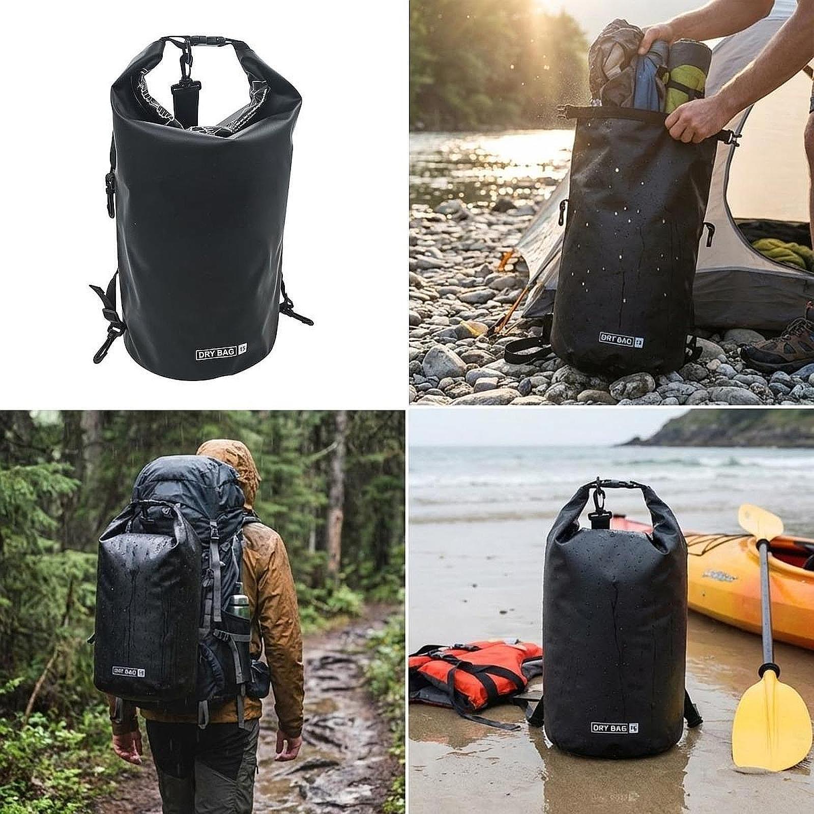 Fishing Kayak Storage Bag - 防水ドライバッグ収納 調節可能なストラップ 丈夫なオーガナイザー 大容量ギアバッグ 釣り 水泳