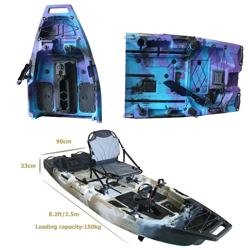 8フィート モジュラー式 シングルシート フィンペダル駆動  - Fishing Kayak Pedal Drive のレビューと価格