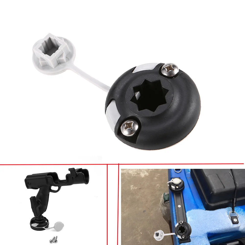 耐久性のあるナイロンカヌーカヤックスターマウントベースインフ - Fishing Kayak Rod Holder のレビューと価格