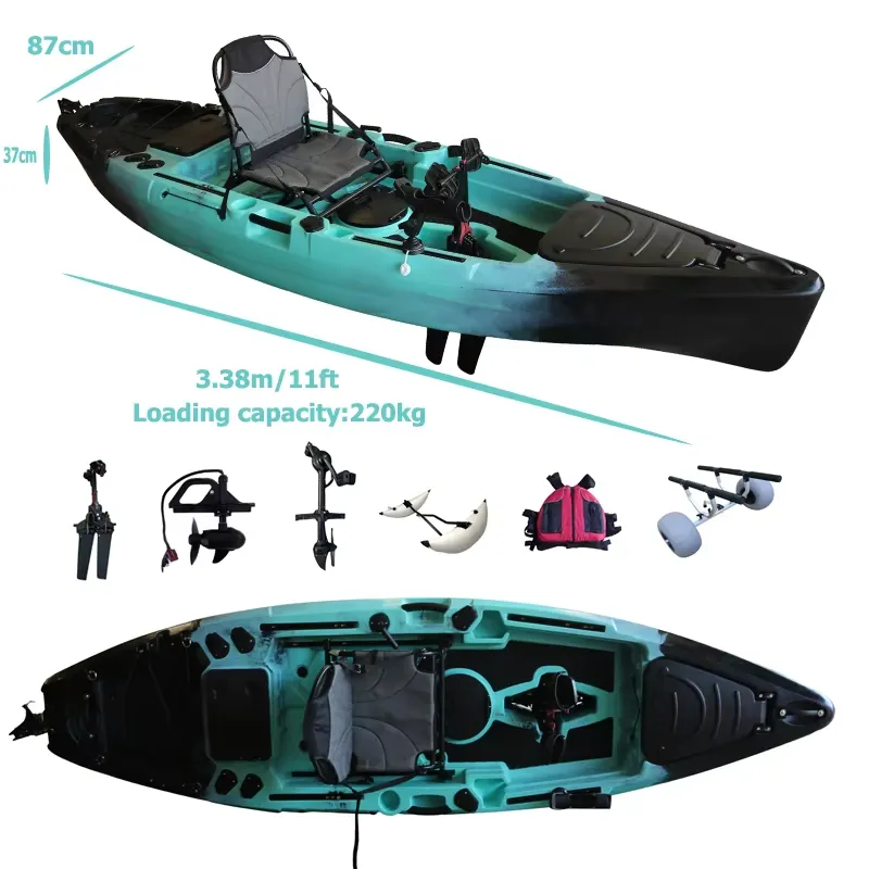 釣り用フラップドライブペダルカヤック 11フィート HDPE - Fishing Kayak Pedal Drive のレビューと価格