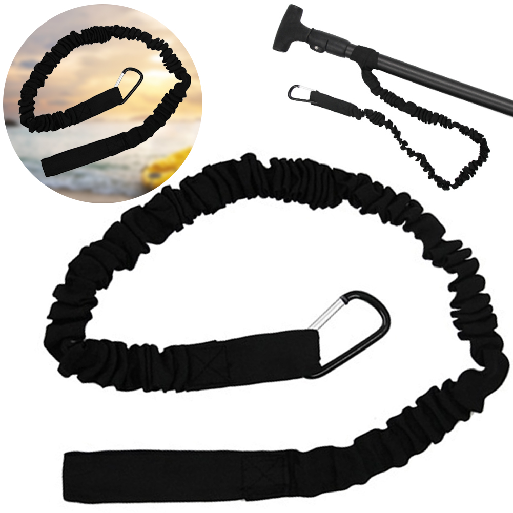 伸縮性のあるカヤックパドルリーシュ、安全フック付き釣り竿固定 - Fishing Kayak Paddle Leash のレビューと価格