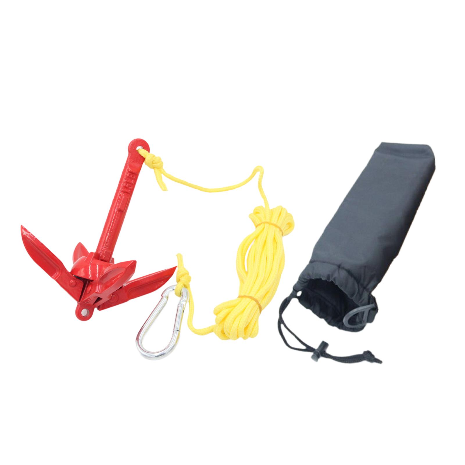 炭素鋼製折りたたみ式ボートアンカーキット（ロープとフック付き - Fishing Kayak Anchor のレビューと価格