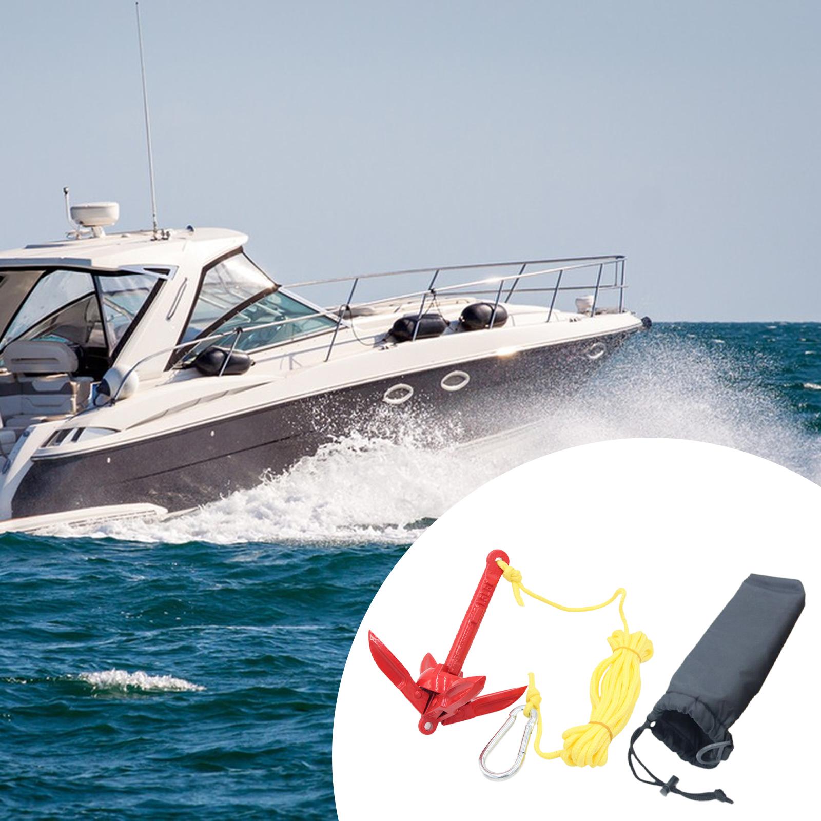炭素鋼製折りたたみ式ボートアンカーキット（ロープとフック付き - Fishing Kayak Anchor のレビューと価格